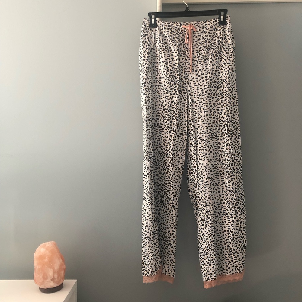 Pajama Pants Victoria Secret Cheetah Pink Lace